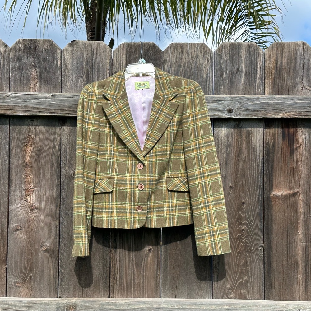 Juicy Couture Green Plaid Blazer